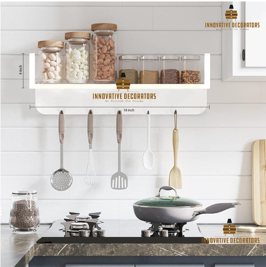 Wooden Kitchen Organizer and Hook Up Storage Rack For Kitchen