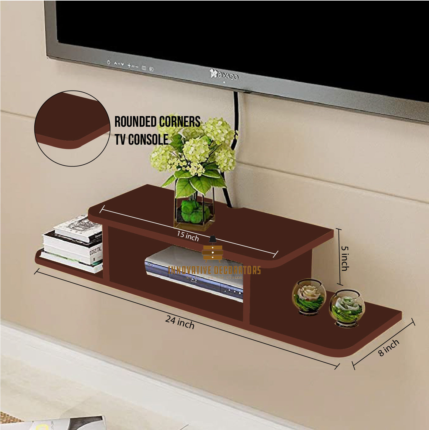 2-Tier Modern Wall Mounted Media Console Floating TV Shelf